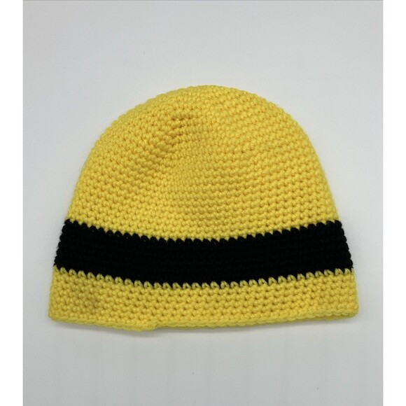 Handmade Crocheted Minion Hat L Child Despicable Me Artisan Beanie Yellow Black - Picture 2 of 7